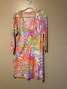 Lilly Pulitzer Pink Multi V-Neck Mini Dress